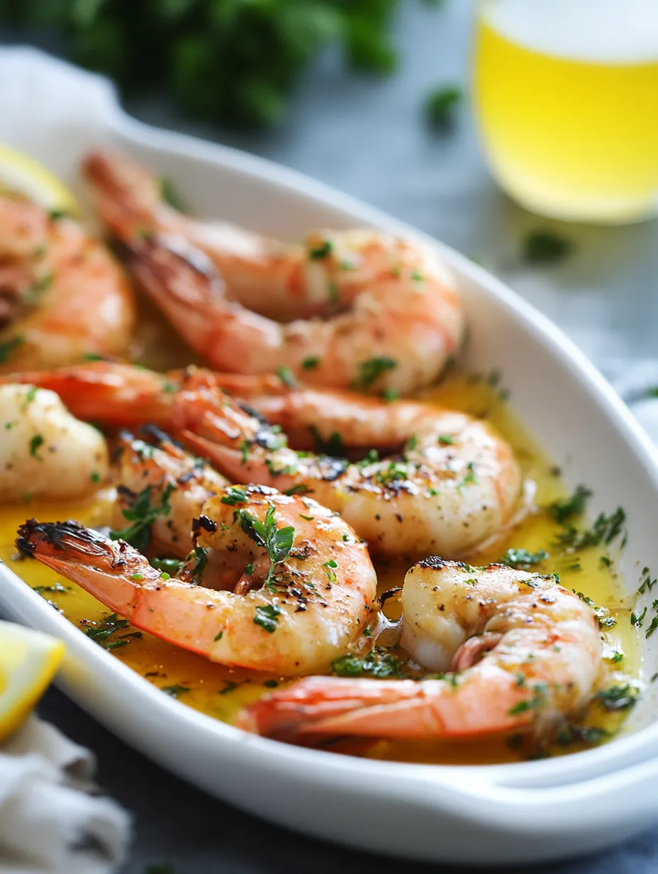Gambas grillées au beurre d’ail persillé, soleil dans l’assiette