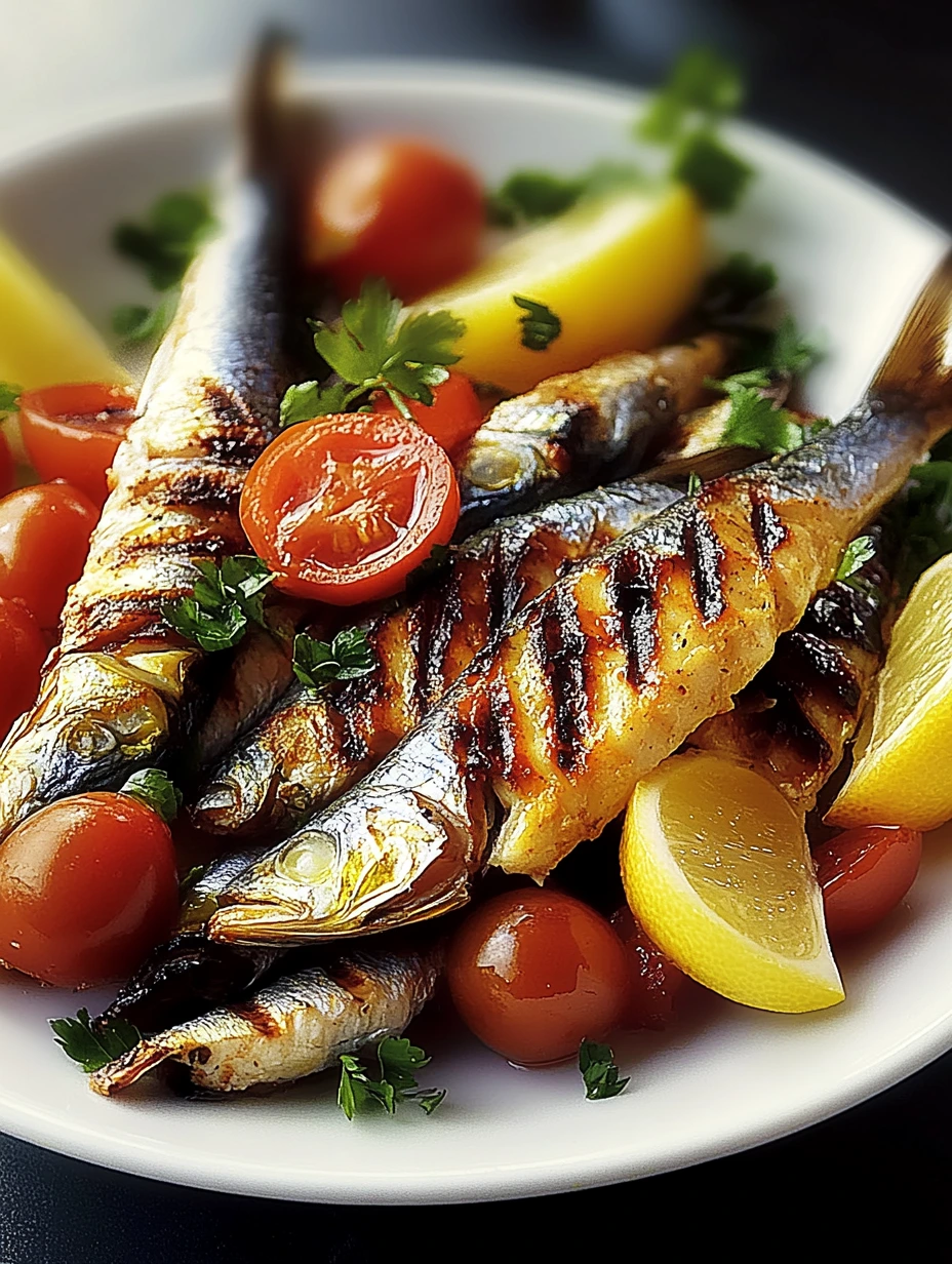 Sardines grillées avec  salade portugaise