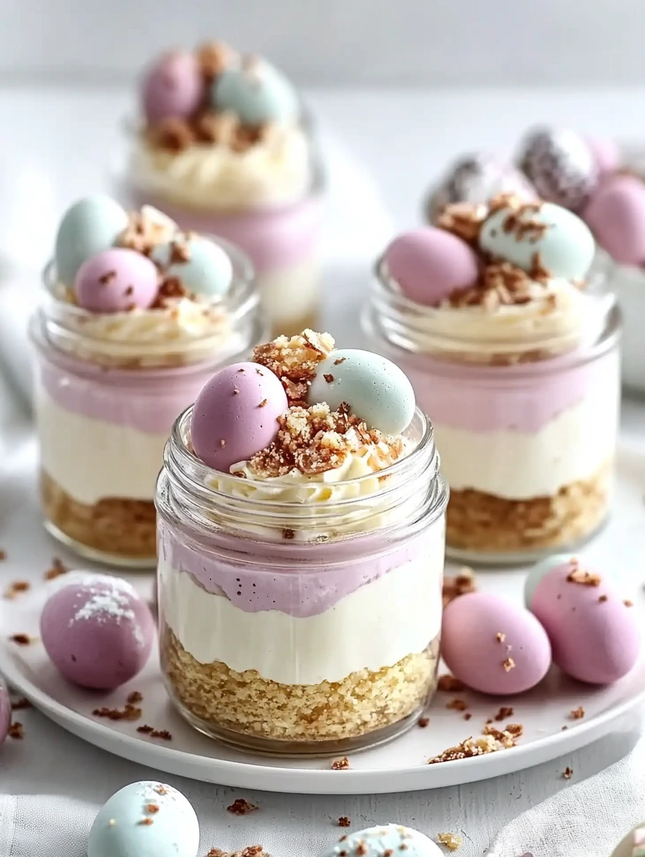 Pots de cheesecake crémeux, parfait pour pâques