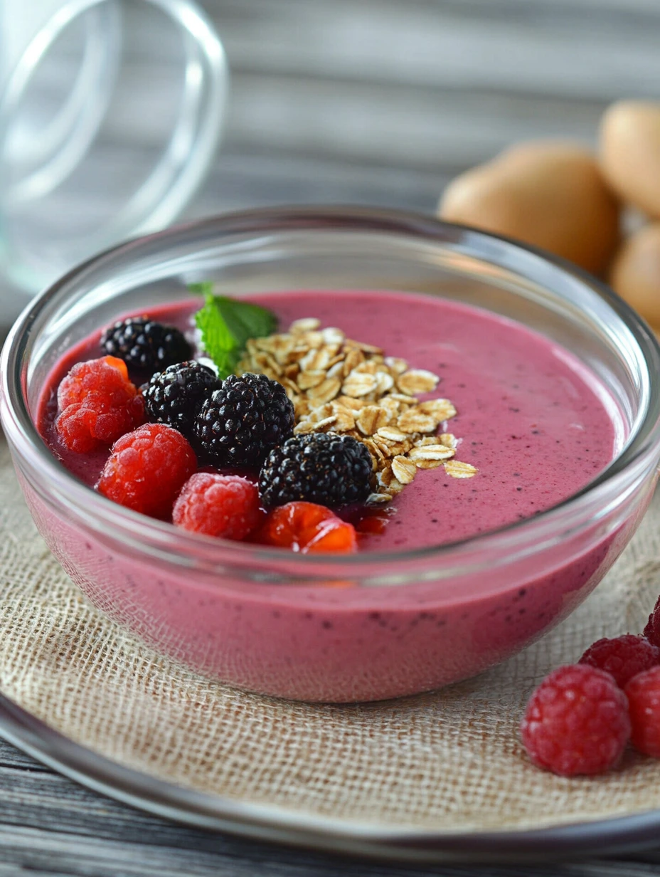 Smoothie bowl aux fruits rouges healthy