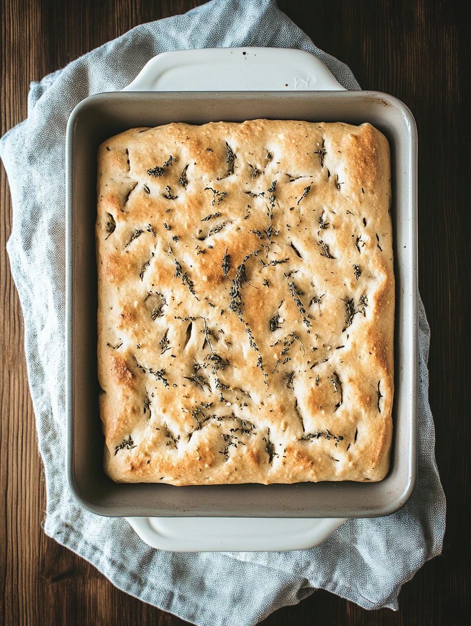 Focaccia italienne au romarin