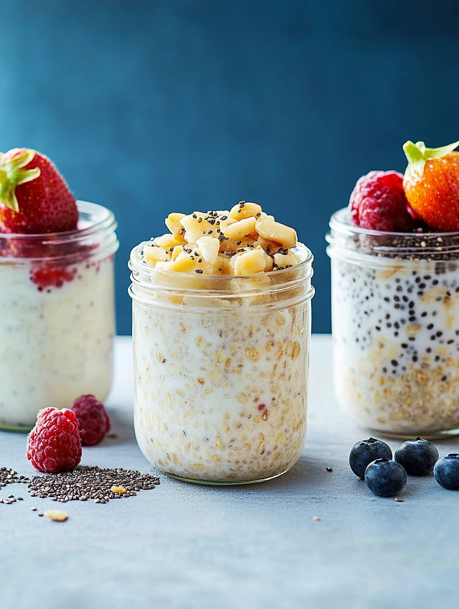 Overnight porridge healthy avoine et chia