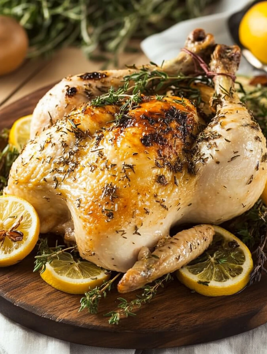 Poulet rôti citron et herbes