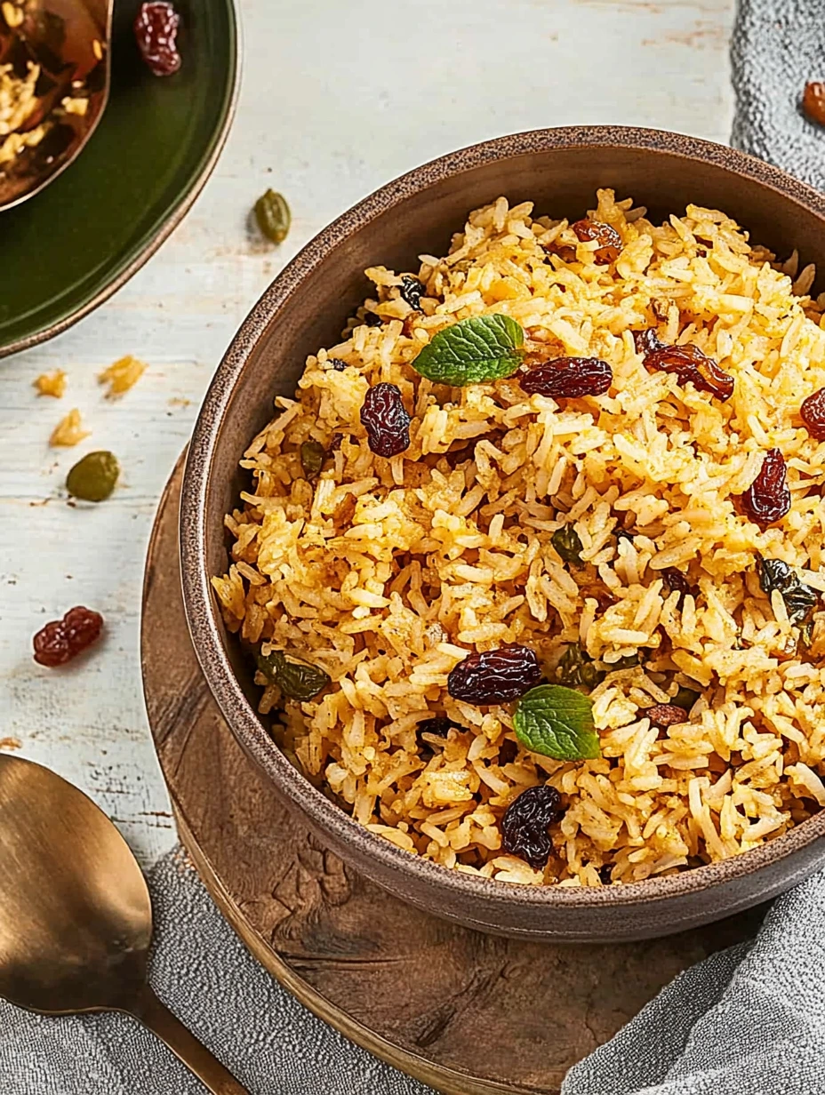 Riz pilaf aux raisins secs et amandes