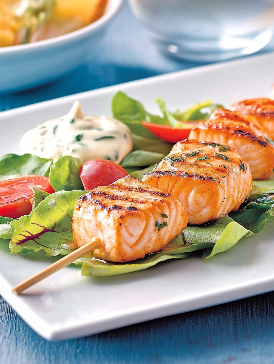 Brochettes de saumon