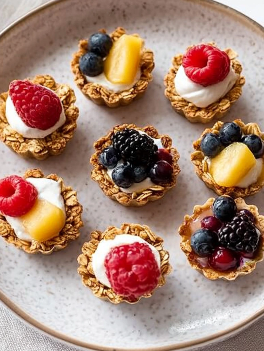 Tartelettes Healthy granola, yaourt et fruits