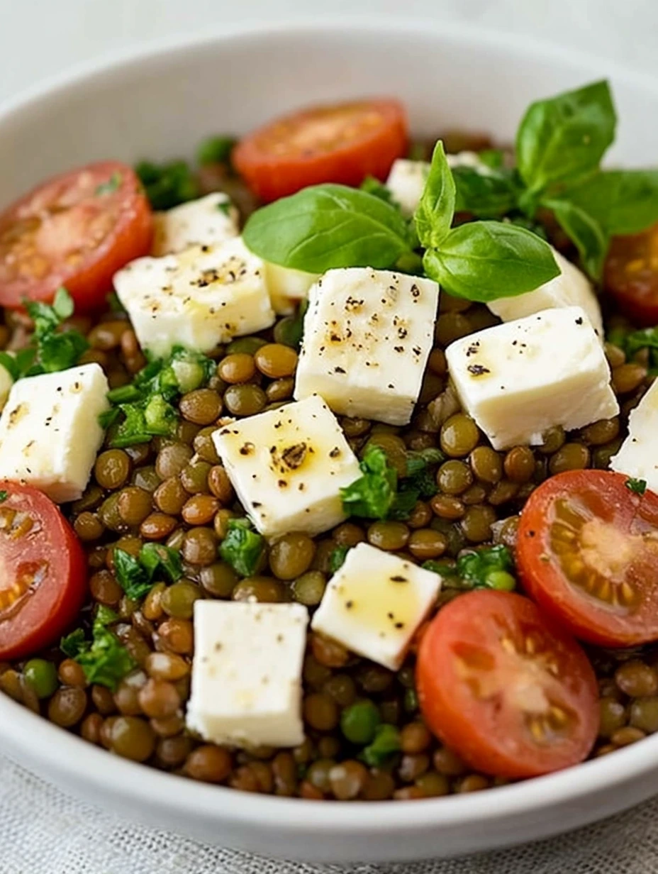 Salade de lentilles et feta facile