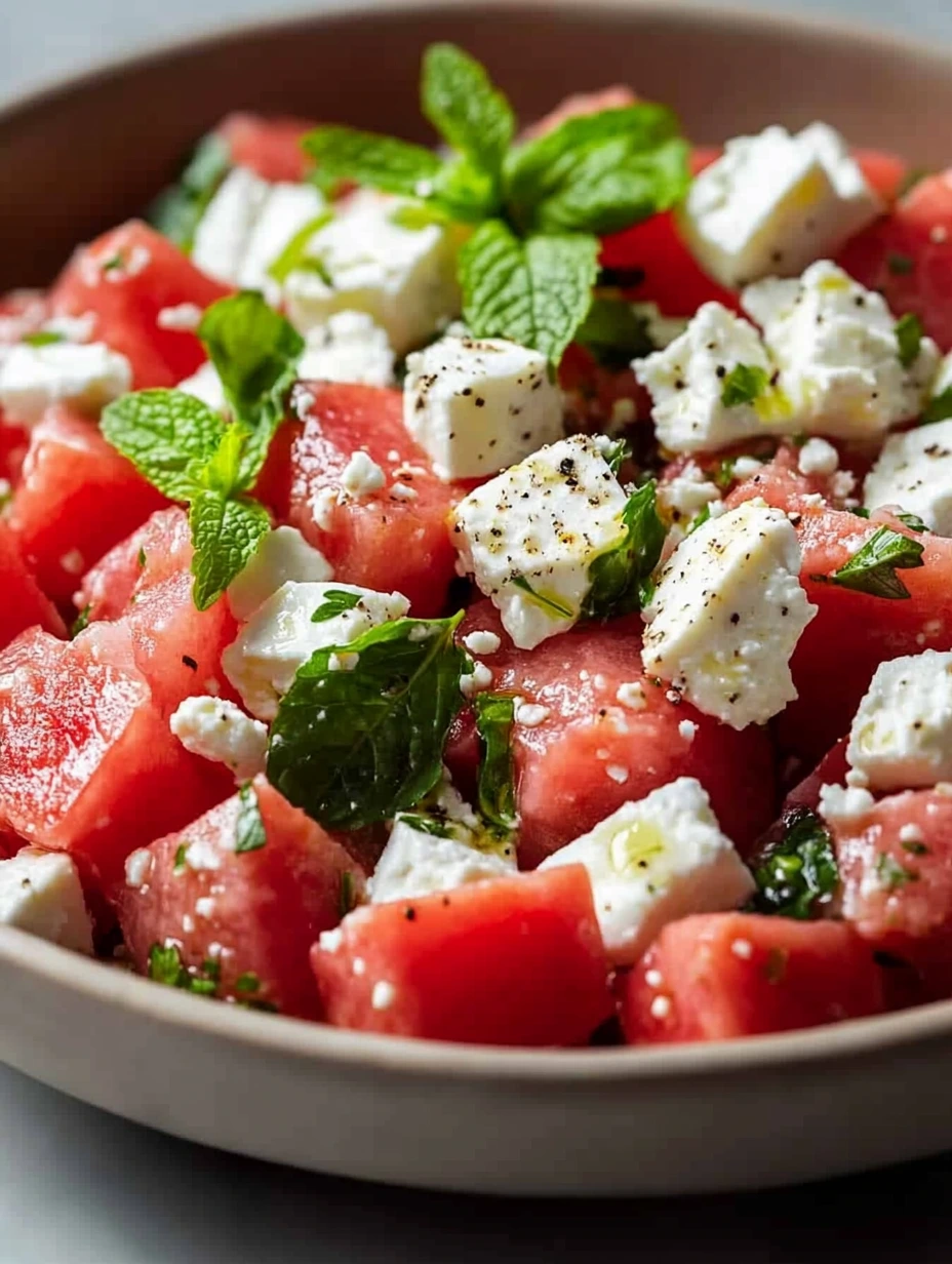 Salade estivale pastèque et feta rapide