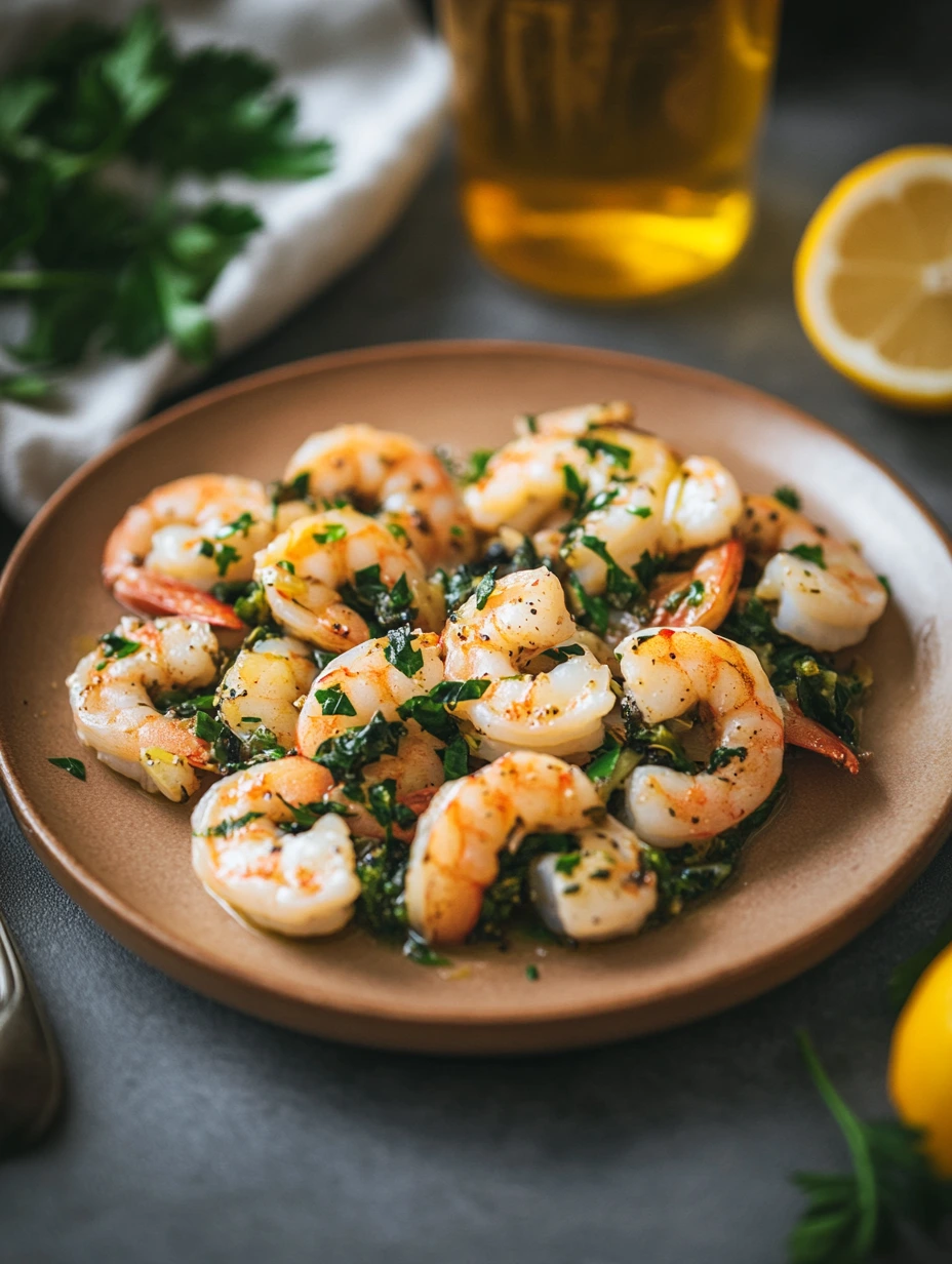 Crevettes sautées à l’ail et persil rapide