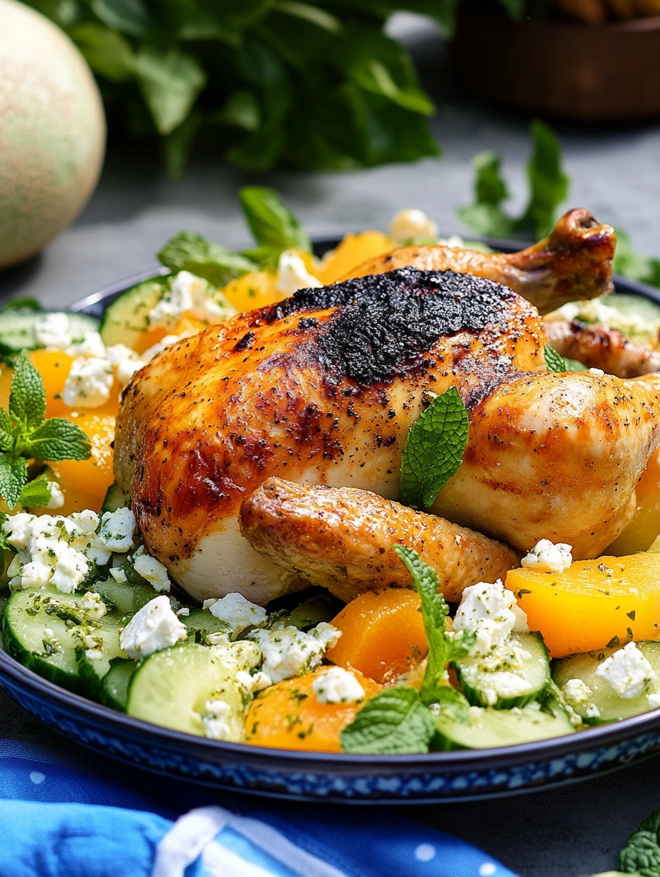 Poulet rôti et salade d'été