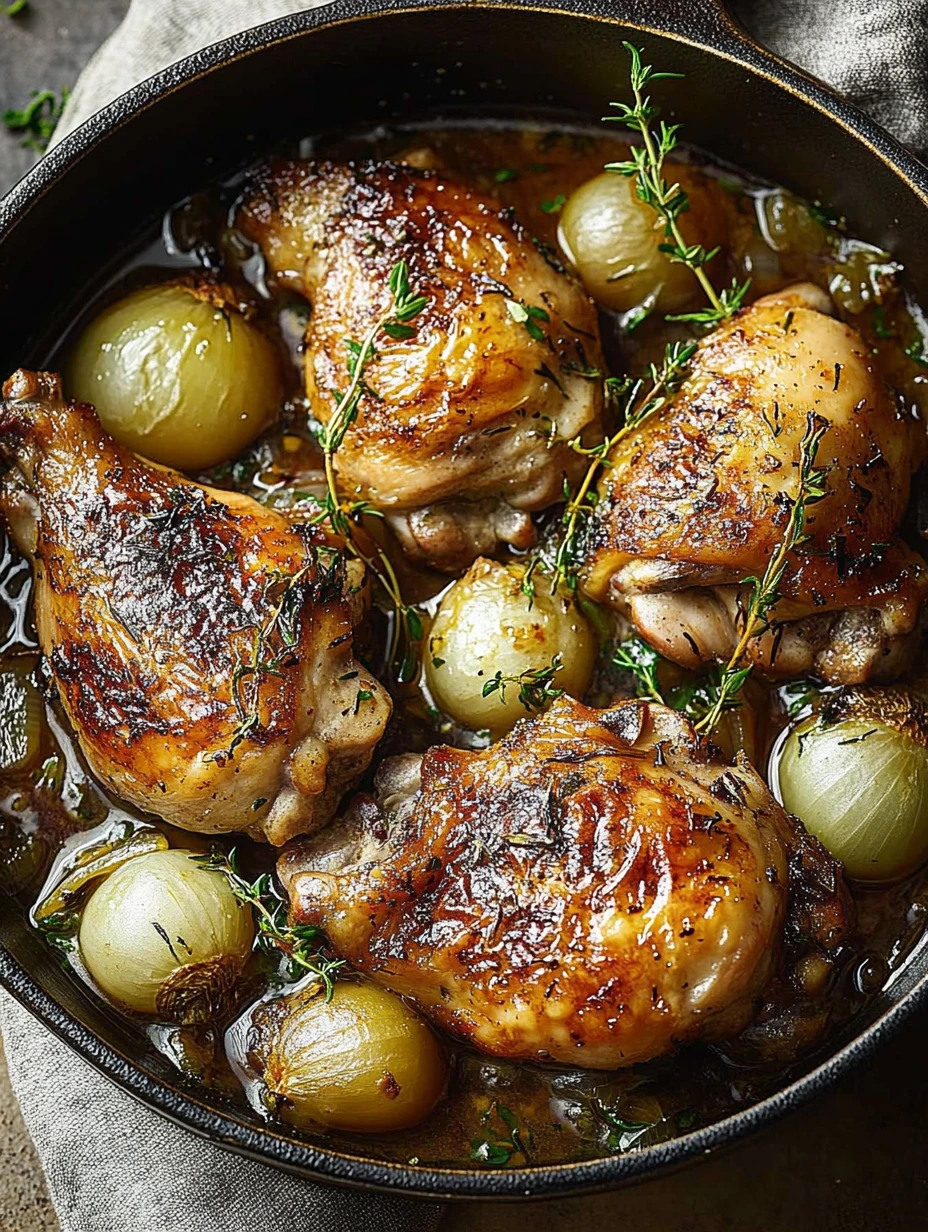 Cuisses de poulet à l'ail et oignon