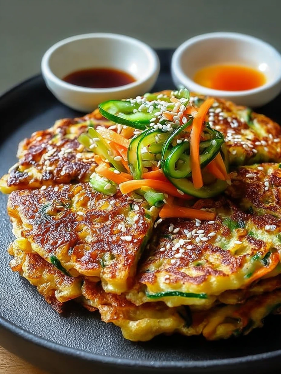 Pancakes coréens végé aux légumes