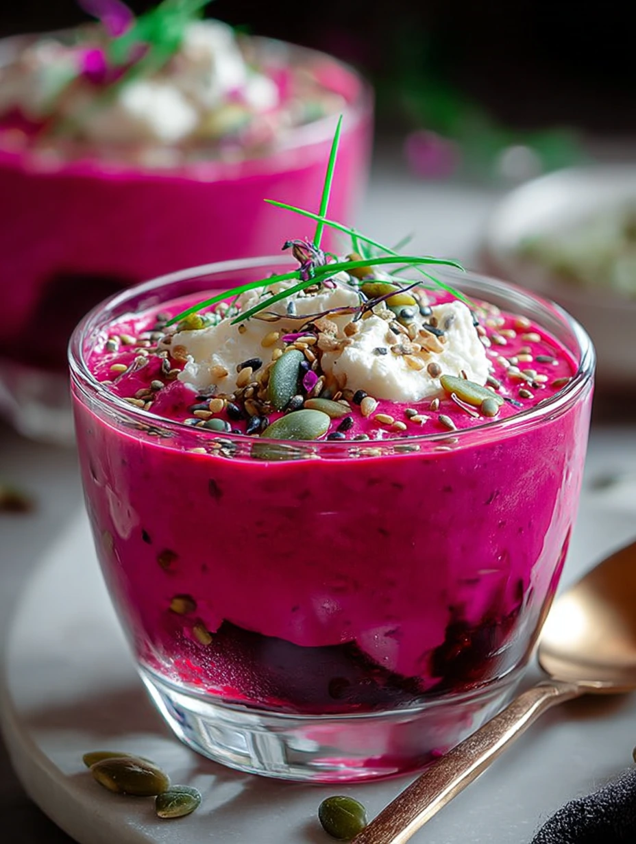 Verrines onctueuses betteraves et feta
