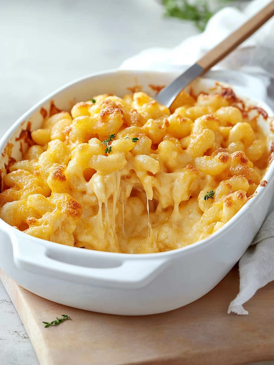 Une assiette de macaroni au fromage.