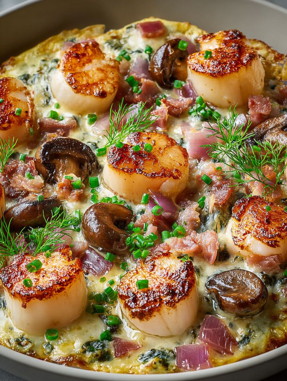 A close up of a pizza with various toppings.