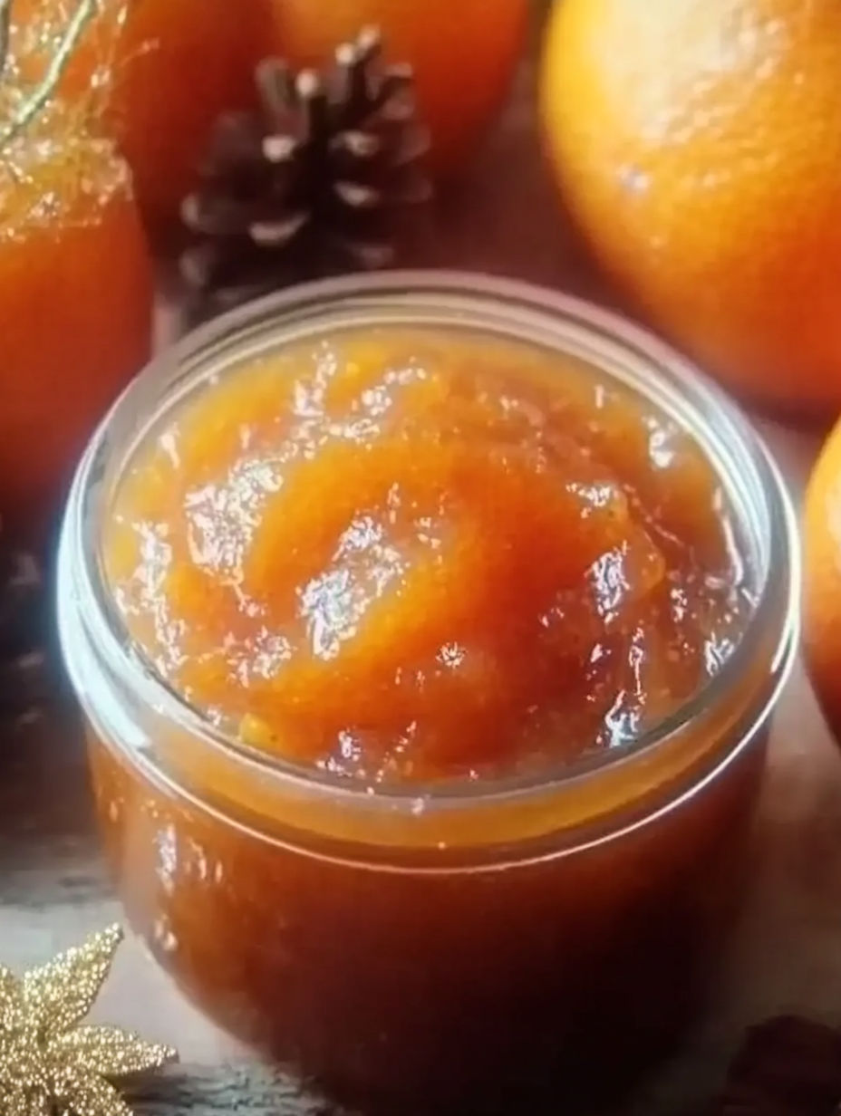 A jar of orange confiture.