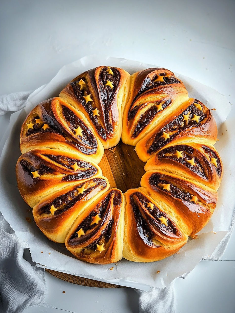 A brioche étoile flocon d'avoine for Noël.