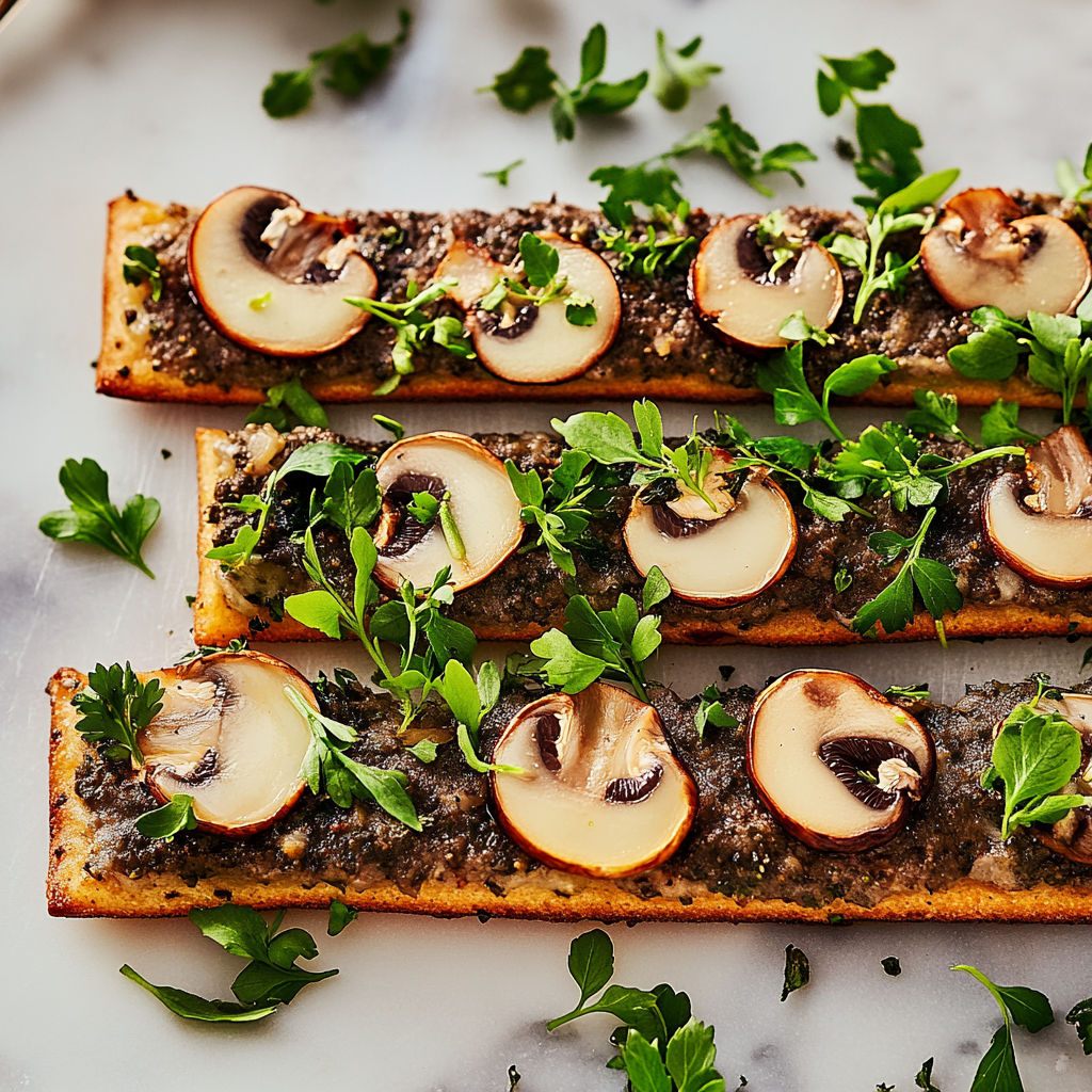A plate of food with mushrooms and greens.