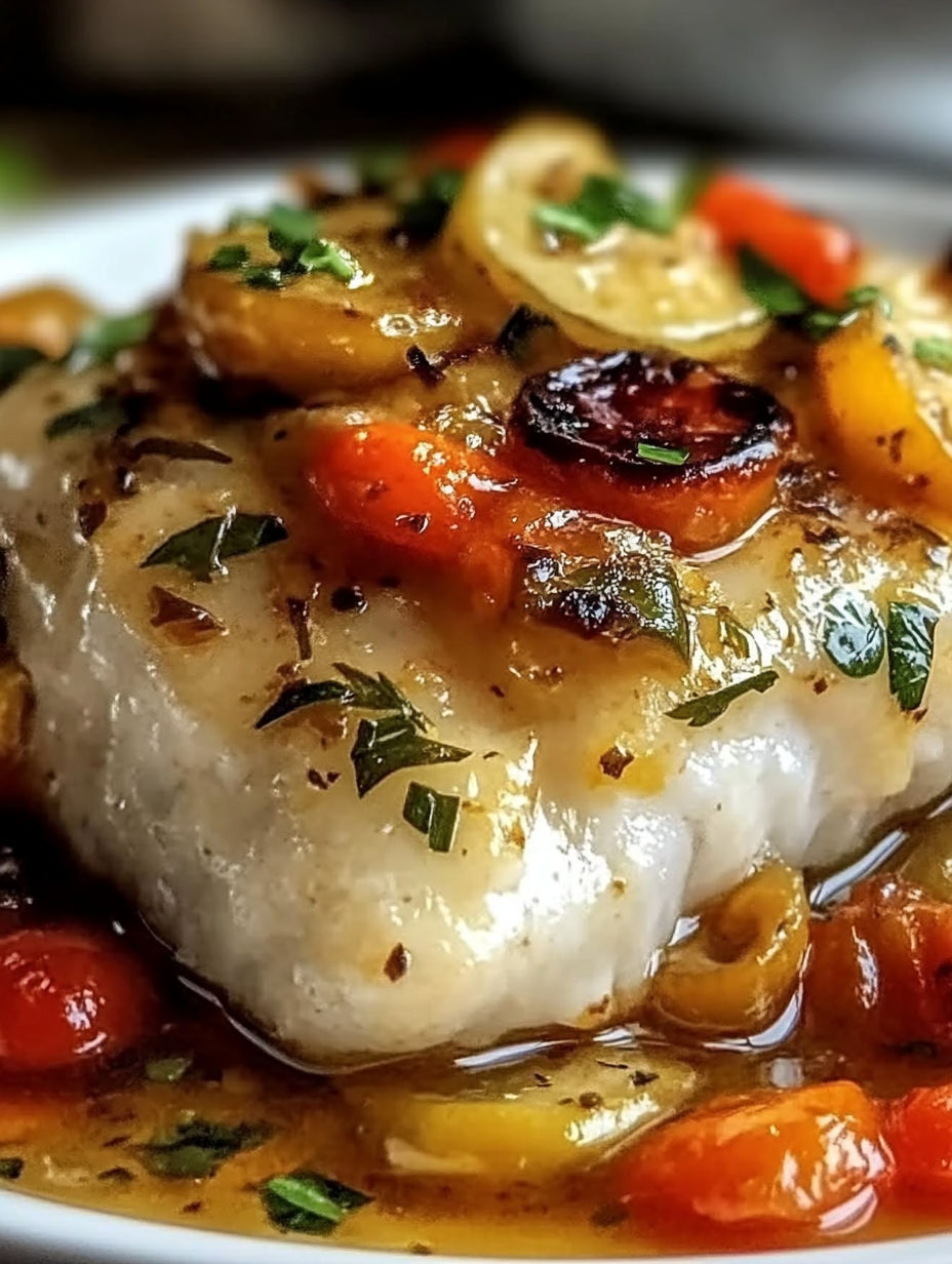A plate of food with fish and vegetables.
