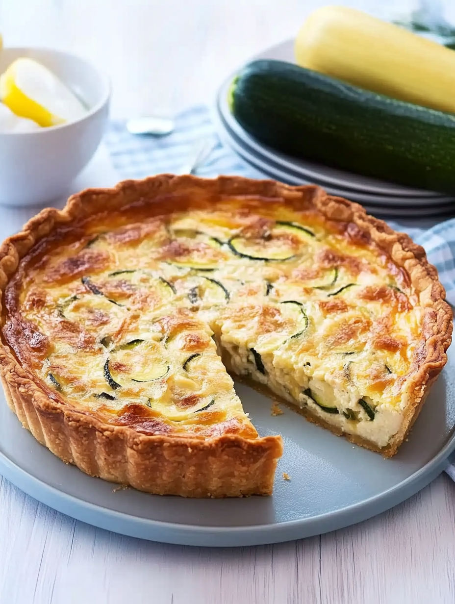 A slice of zucchini quiche.