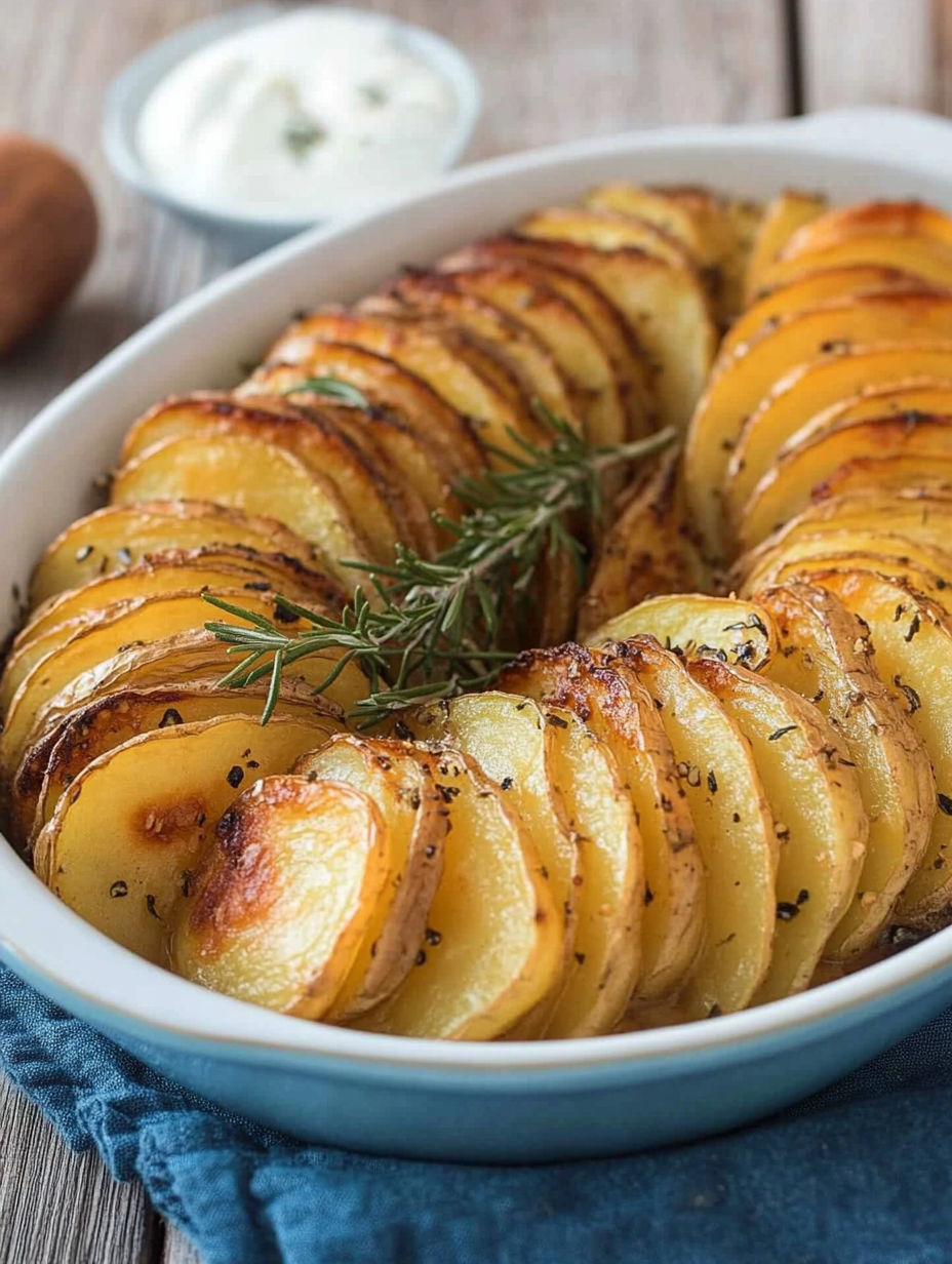 A bowl of food with a sprig of parsley on top.