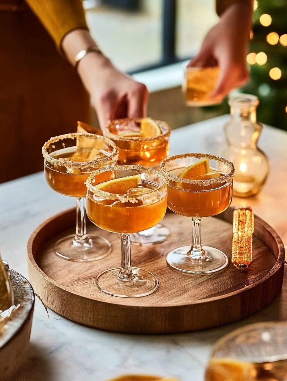 Four glasses of Spritz à la clémentine.