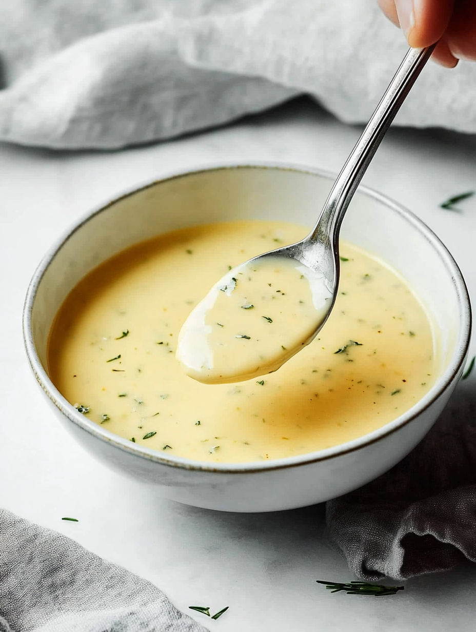 A spoon in a bowl of soup.