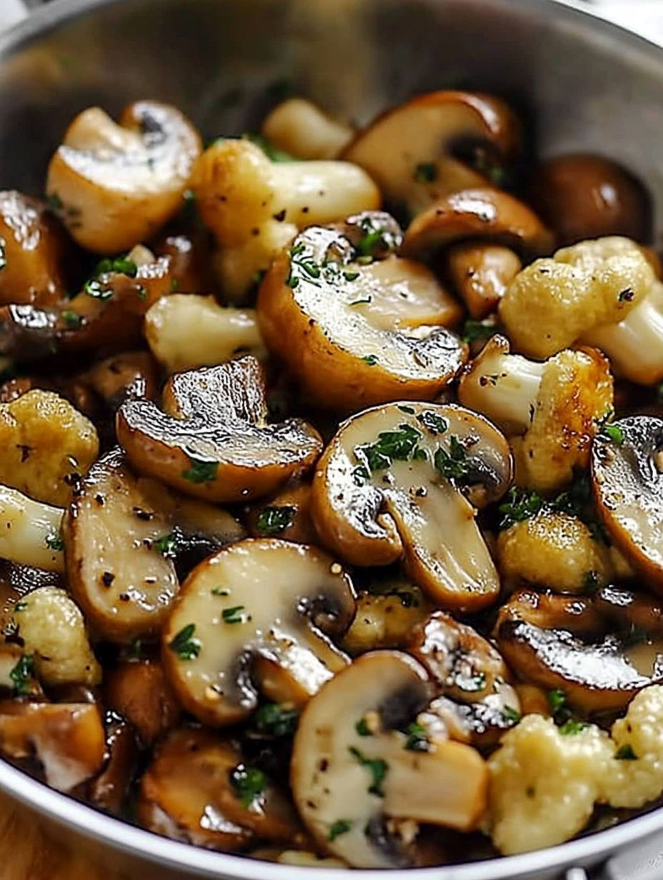 Champignons à l'ail poêlés.