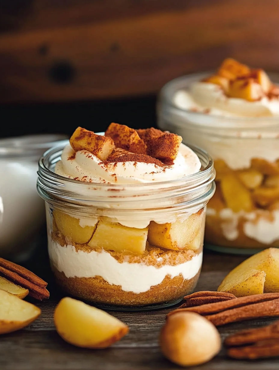 A dessert in a glass jar with a spoon in it.