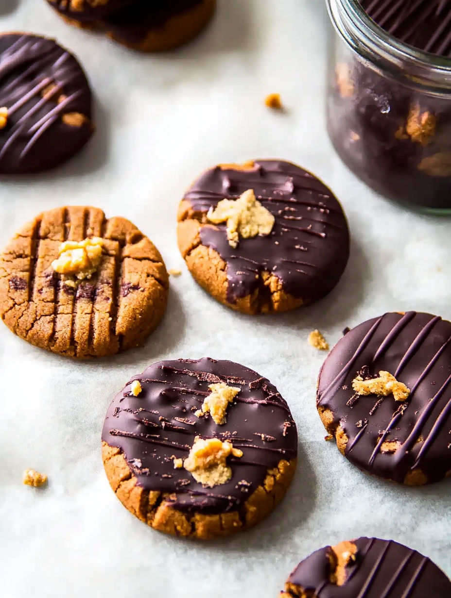 A close up of a chocolate cookie with a walnut on top.