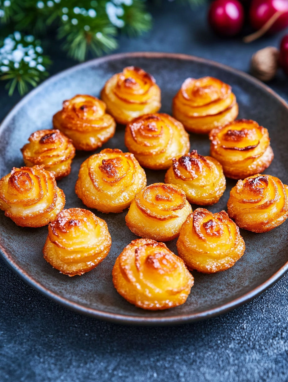 A plate of pastries with a yellow and brown color.
