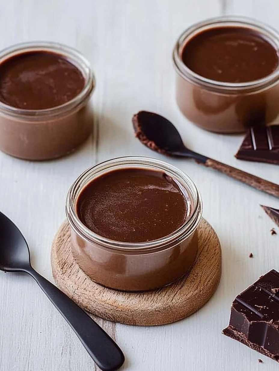 A jar of chocolate sauce with a spoon in it.