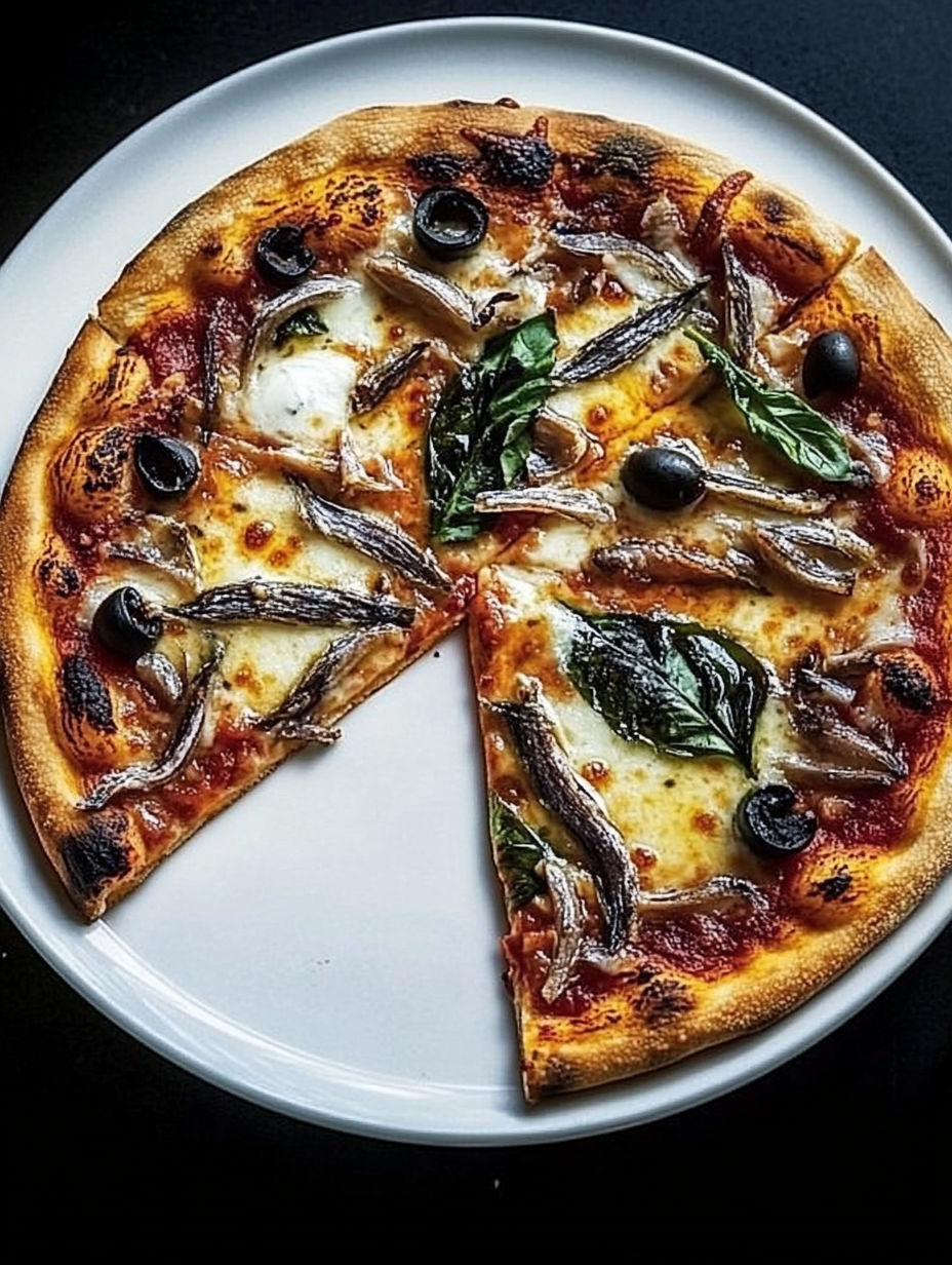 A slice of pizza with mushrooms and spinach.