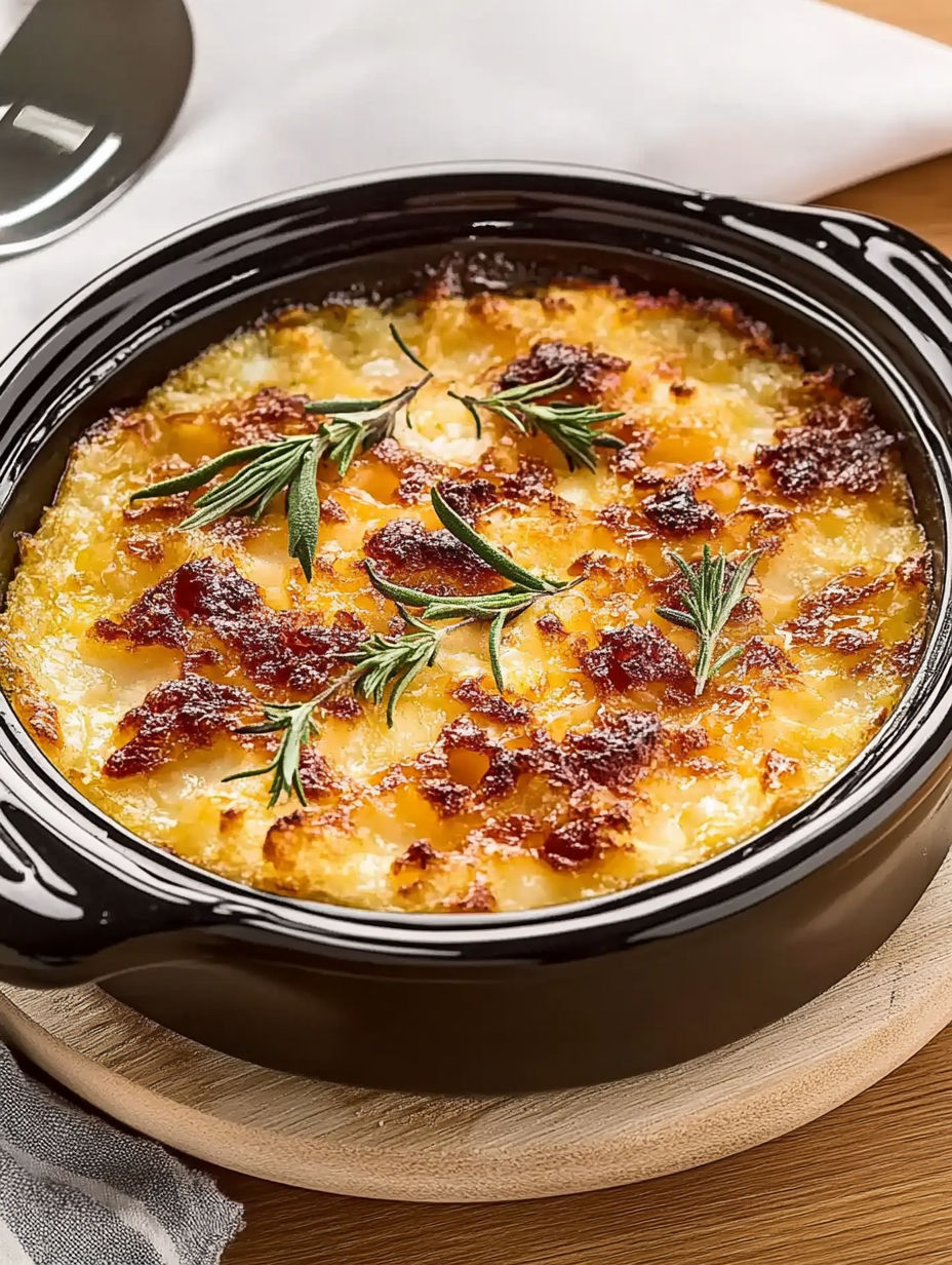 A black bowl with a casserole dish in it.