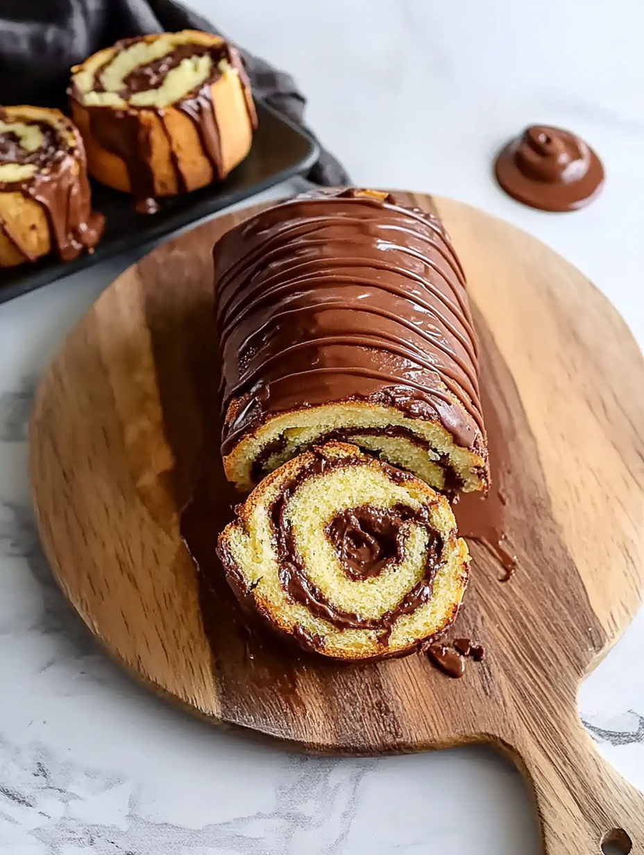 A chocolate covered cinnamon roll.