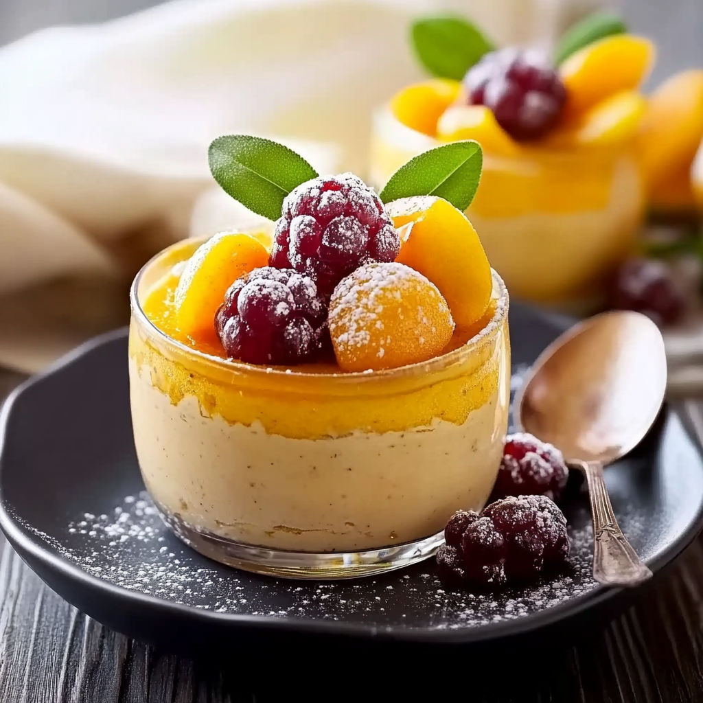 A small bowl of mousse de potiron au gingembre.