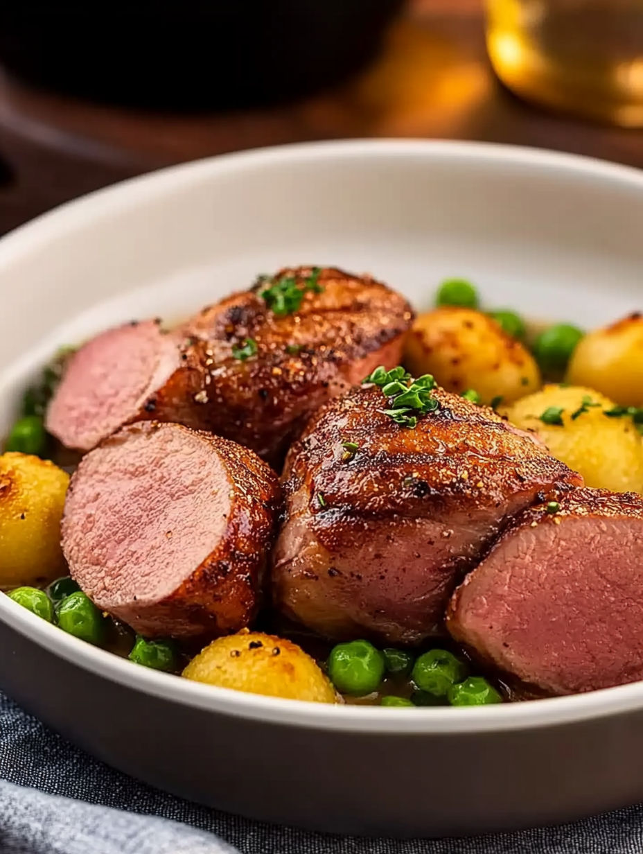 A plate of food with meat and potatoes.