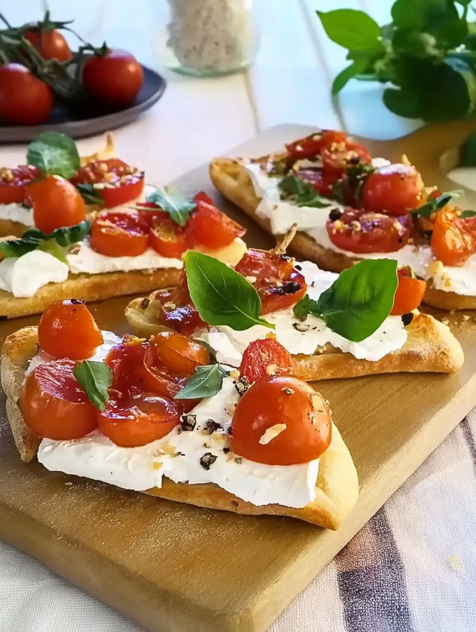 A wooden cutting board with slices of tomato and cheese.