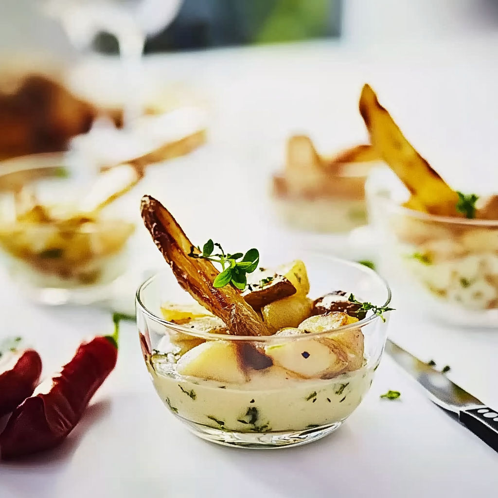 A bowl of food with a fork and knife next to it.