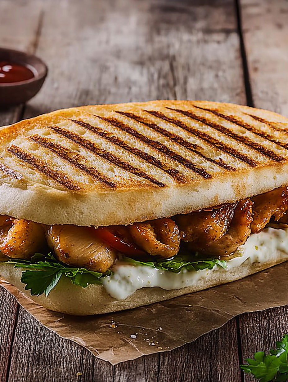 A sandwich with chicken and lettuce on a bun.