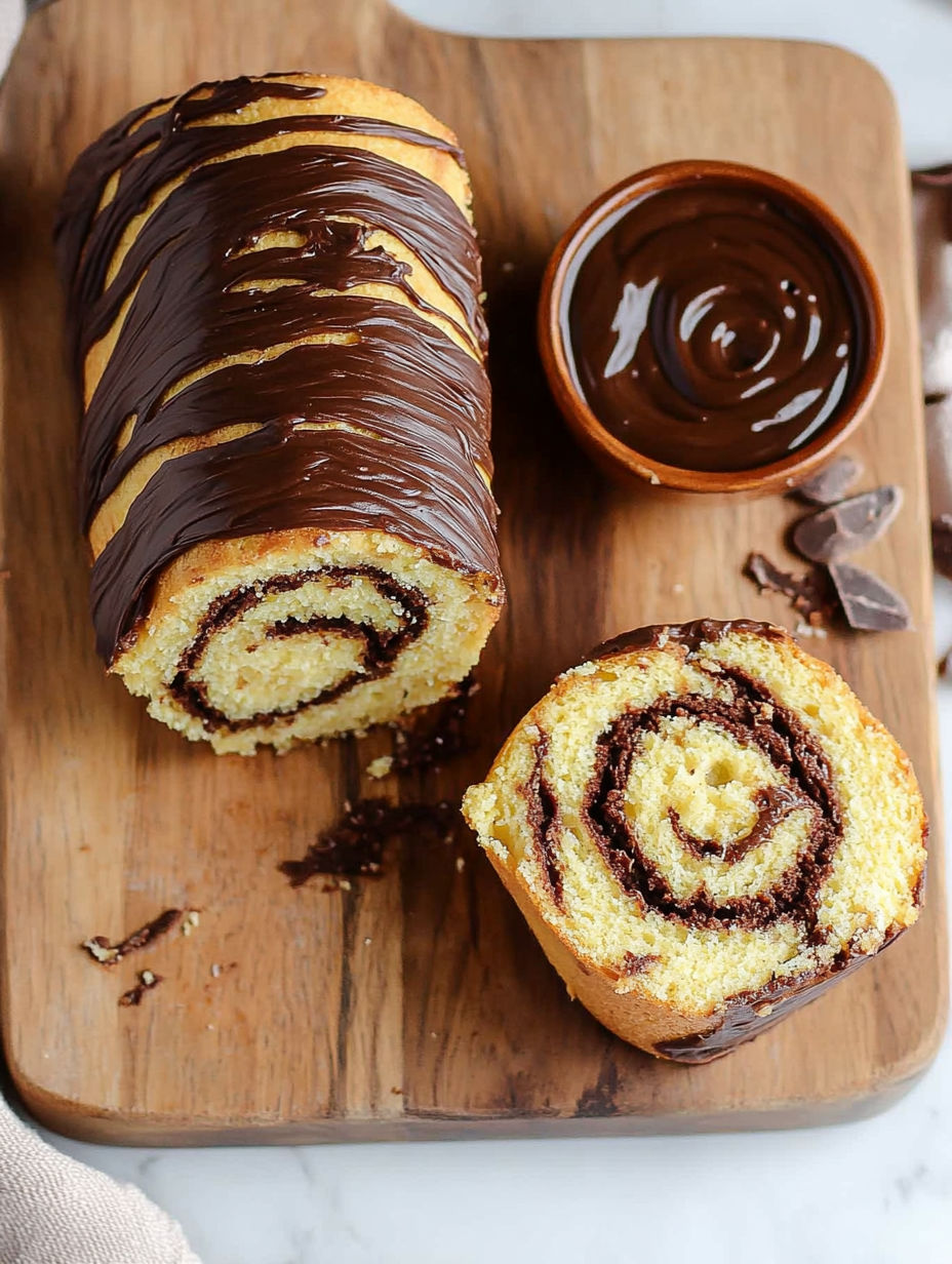 A chocolate covered cinnamon roll.