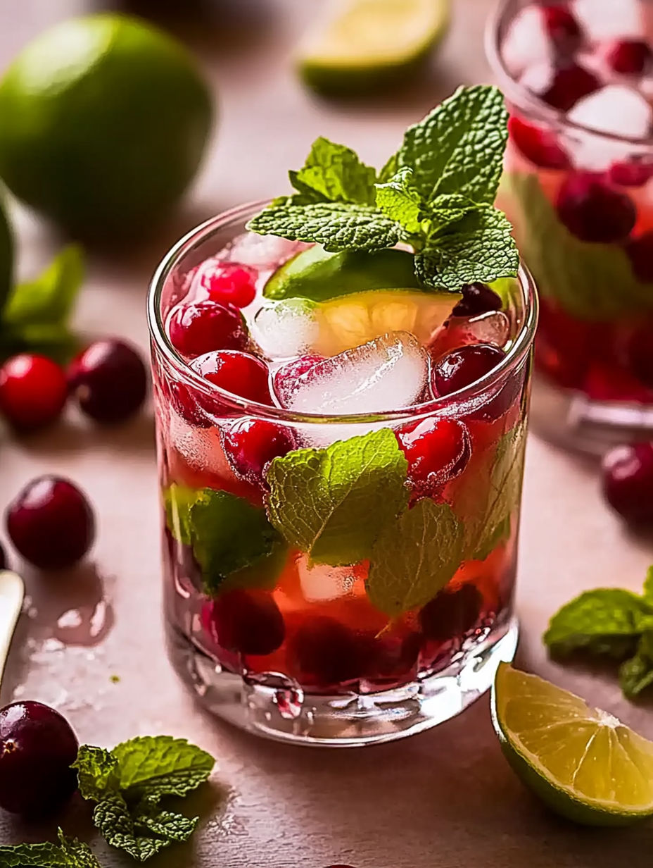 A glass of red wine with a mint garnish.