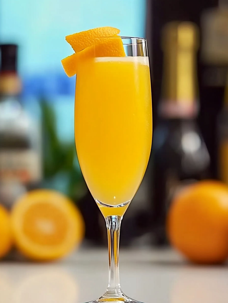 A glass of orange juice with a slice of orange on top.