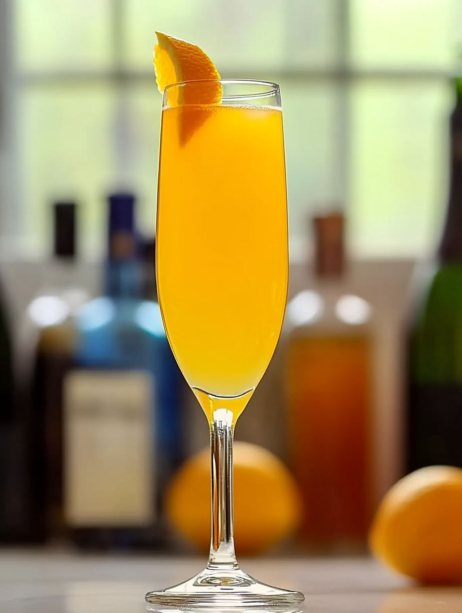 A glass of orange juice with a slice of orange in it.