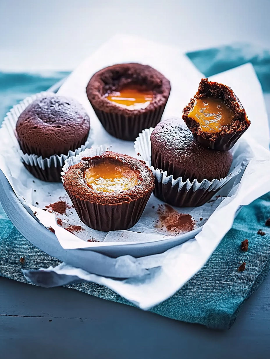 A plate of chocolate and speculoos cupcakes.