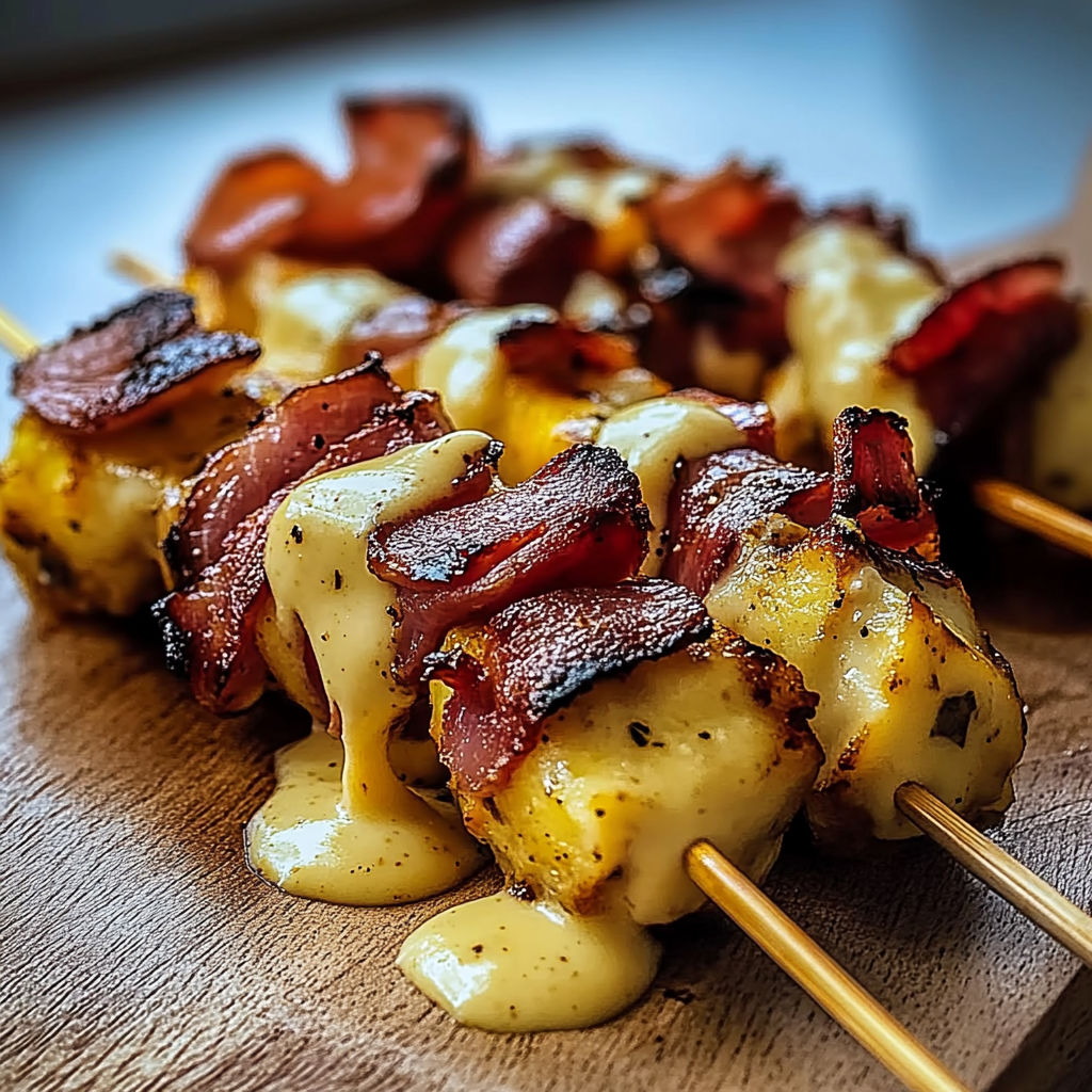 Bacon wrapped appetizers with cheese.
