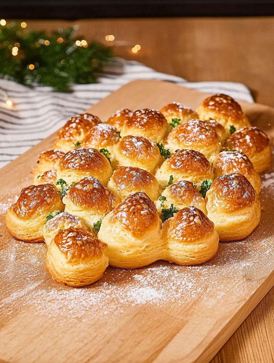 A plate of pastries with powdered sugar on top.