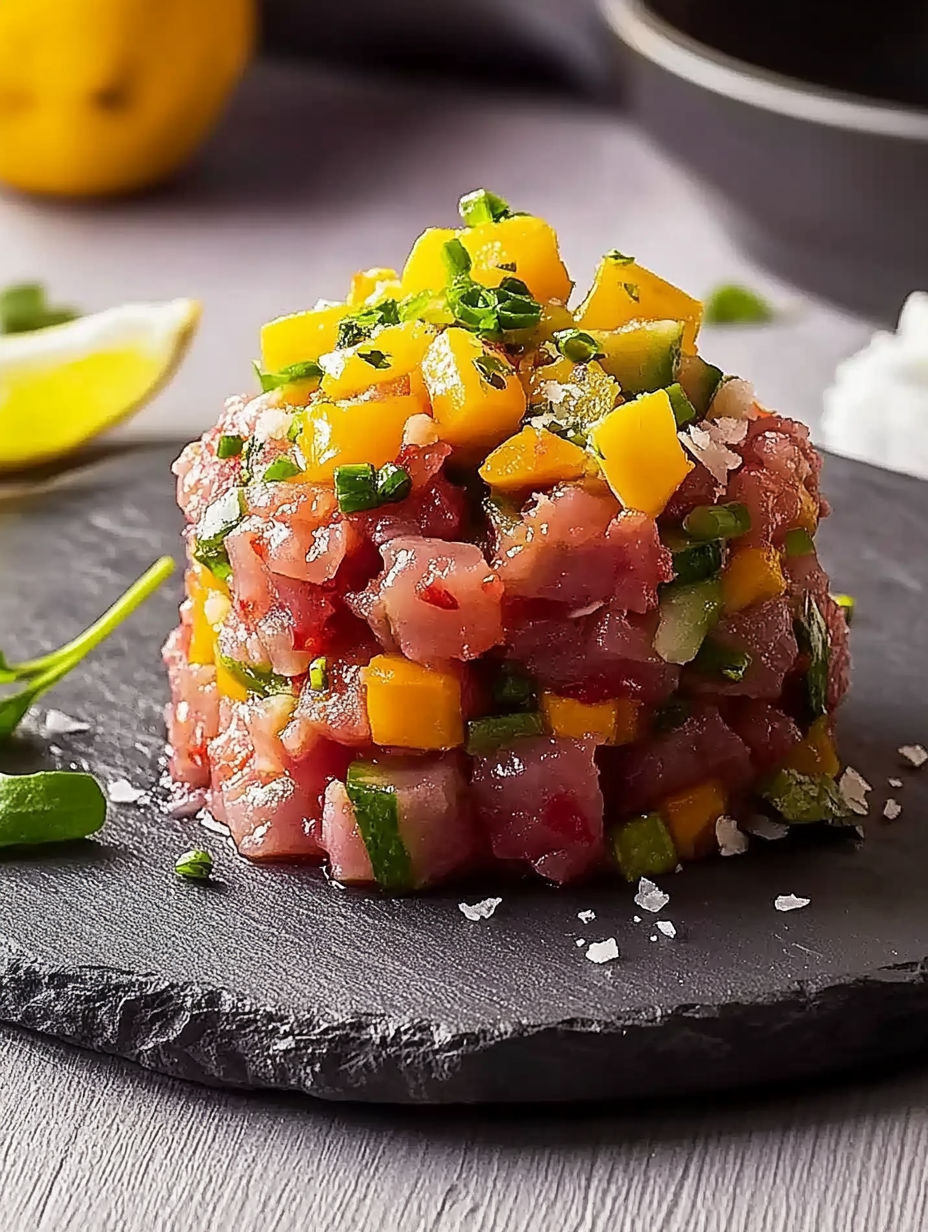 A stack of meat with a lemon on top.