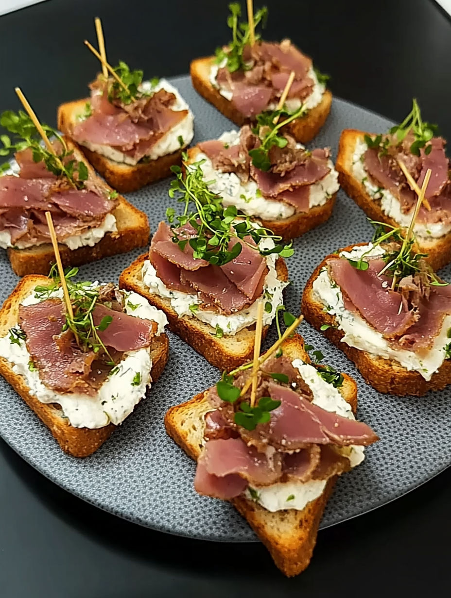 A plate of food with toothpicks in it.