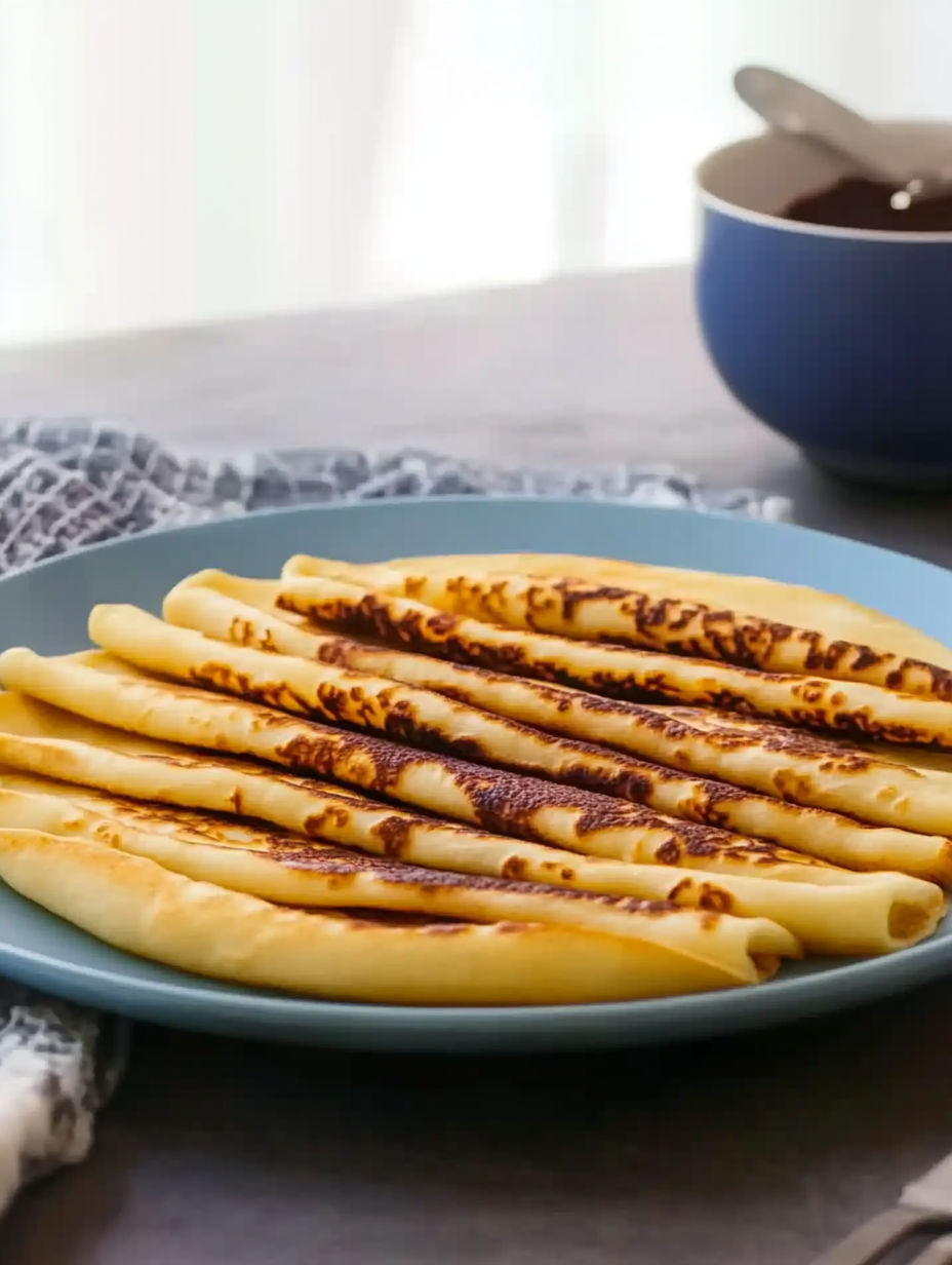 A plate of crêpes without butter.